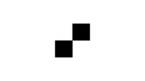 Minimalist two black squares pixel loader animation blinking sequentially o.. Stock Footage 340919491