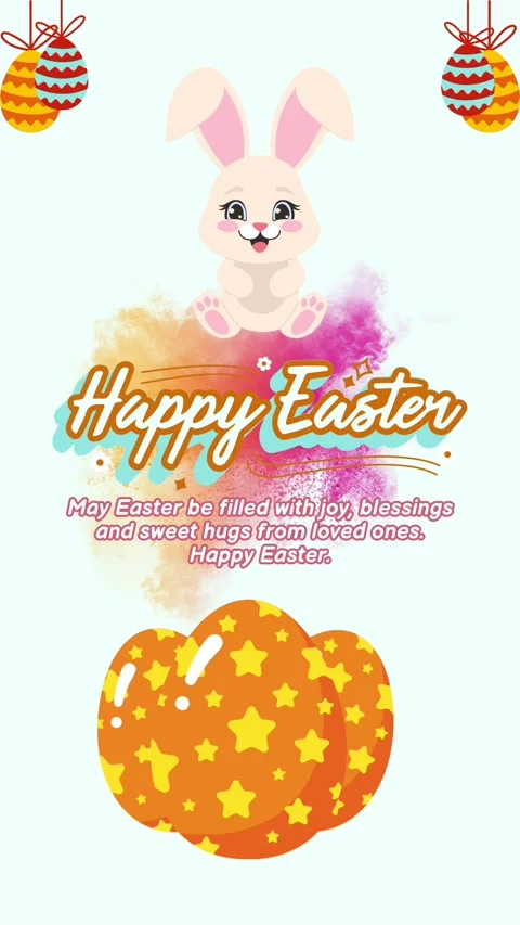 Minimalist Typography Easter Greeting Card Video Stock Footage 306831385