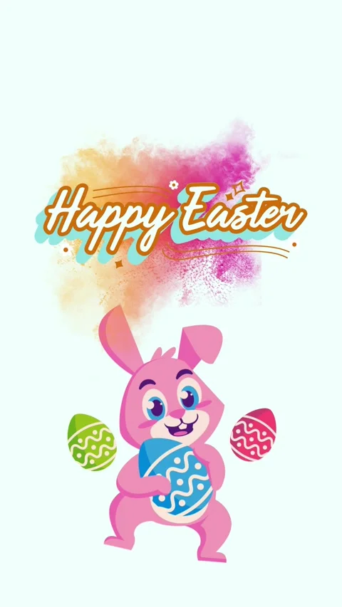 Minimalist Typography Easter Greeting Card Video Stock Footage 306831403