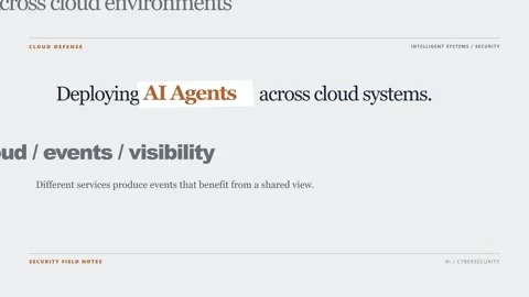 Minimalist Typography Presentation Slides on AI Agents in Cybersecurity Video stock 348218521
