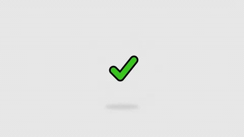 Minimalist UI Animation of Red Circle and Success Checkmark Video stock 343184021