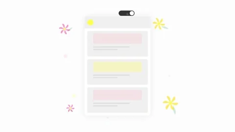 Minimalist UI Design Mockup: Responsive Web Layout with Content Cards and S.. Stock Footage 346661046