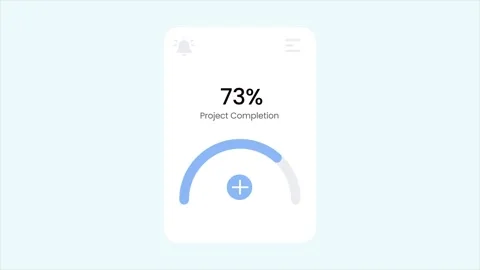 Minimalist UI Design for Project Completion Status and Analytics Animation Stock Footage 324784139