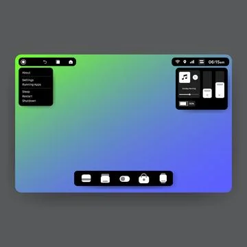 Minimalist UI Design Prototype for Large Screen Device Stock Illustration