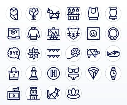 Minimalist Ultimate Vector Package with 28 256x256 Bold Line Pixel Optimize.. Stockillustratie