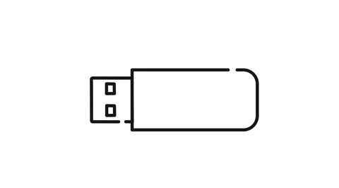 Minimalist USB flash drive icon Иллюстрация