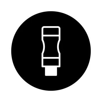Minimalist usb vector illustration on black circle background perfect for i.. Stock Illustration