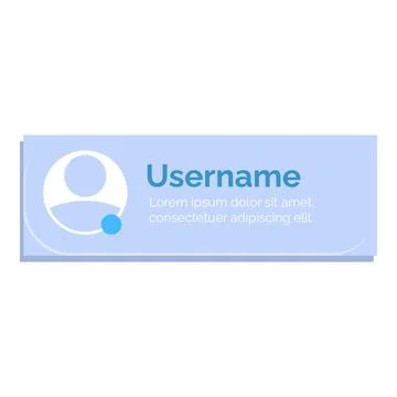 Minimalist user interface element showing username field Stock Illustration