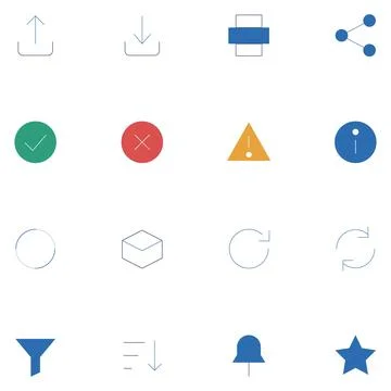Minimalist User Interface Icons Set Stock Illustration