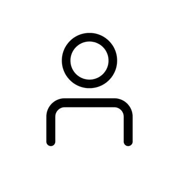 Minimalist user profile icon for web interface and mobile application design Stock Illustration