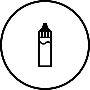 Minimalist vector art: Isolated image of vape or e-cigarette in circle frame Illustrazione stock