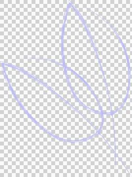Minimalist vector art is showing three periwinkle leaf outlines floating on Illustrazione stock