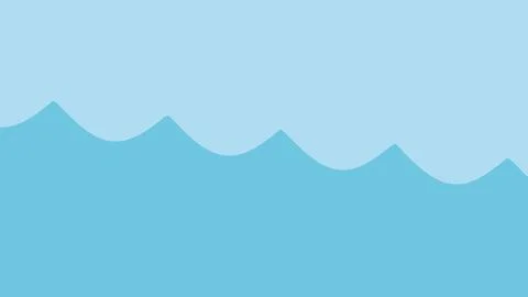 A minimalist vector composition of layered cyan and turquoise waves creates.. Stock Illustration
