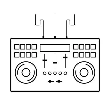 Minimalist Vector DJ Controller Vector Illustration Stock Illustration