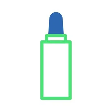 Minimalist vector drawing of a rectangular bottle with rounded cap in blue .. 스톡 일러스트