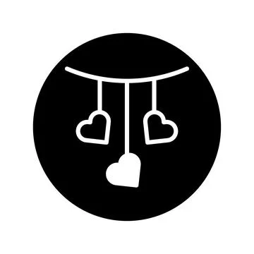 Minimalist vector hearts on a string create an elegant and romantic themed .. Stock Illustration