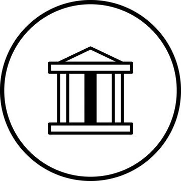 Minimalist Vector Icon Depicting a Classical Building or Governmental Insti.. Stock Illustration