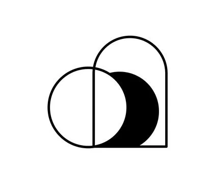 Minimalist vector icon depiction of an empty tomb with the stone rolled away Stock Illustration