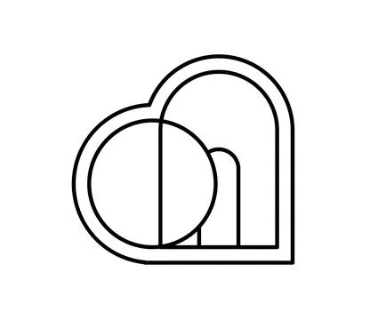 Minimalist vector icon depiction of an empty tomb with the stone rolled away Stock Illustration