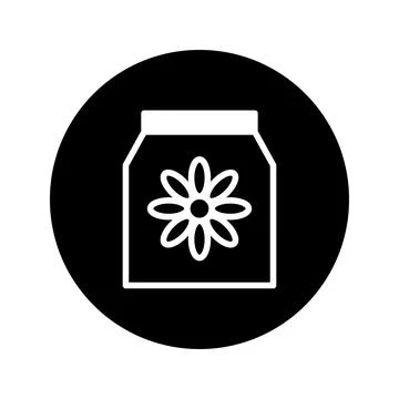 Minimalist vector icon featuring flower design on a black background enhanc.. イラスト素材