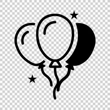 A minimalist vector icon of festive balloons. Stock Illustration