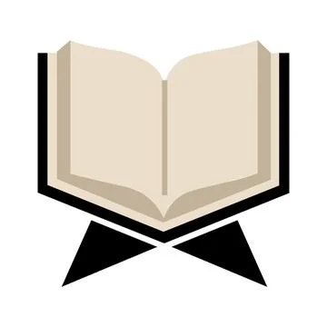 Minimalist vector icon of an open book on a stand. Stock Illustration
