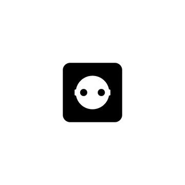 Minimalist vector icon of a power socket for user friendly digital interfaces 스톡 일러스트