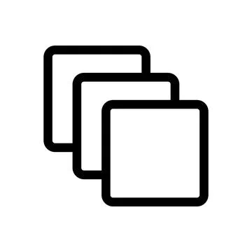 Minimalist vector icon representing stacked layers or document files. Illustrazione stock