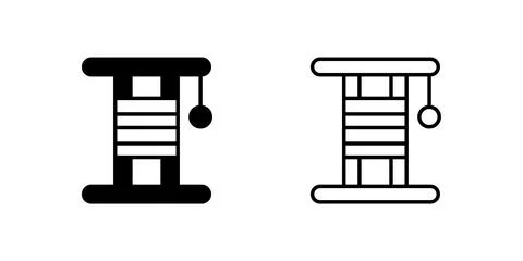 A minimalist vector icon set depicting cat scratchers, perfect for pet care.. Stock Illustration