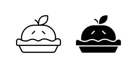 A minimalist vector icon set featuring apple pies, perfect for baking and d.. Stock Illustration