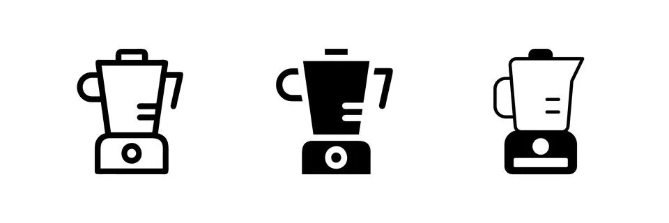 A minimalist vector icon set featuring blenders, perfect for kitchen and co.. Stock Illustration