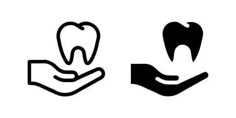 A minimalist vector icon set featuring dental care symbols, perfect for hea.. Stock Illustration