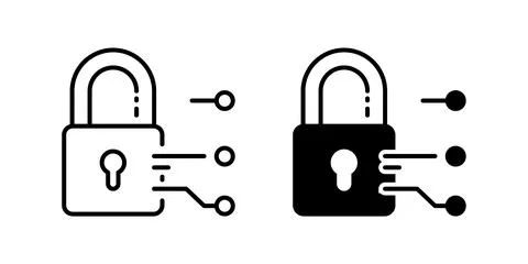 A minimalist vector icon set featuring digital padlocks, perfect for securi.. Stock Illustration