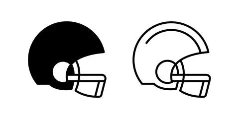 A minimalist vector icon set featuring football helmets, suitable for sport.. Illustrazione stock