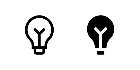A minimalist vector icon set featuring light bulbs, perfect for idea and in.. Stock Illustration