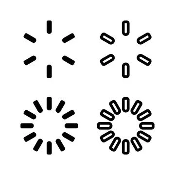 A minimalist vector icon set featuring loading spin symbols, perfect for te.. Stock Illustration
