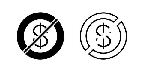 A minimalist vector icon set featuring no dollar sign symbols, perfect for .. Stock Illustration