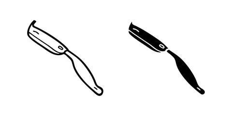 A minimalist vector icon set showcasing barber razors, suitable for groomin.. Stock Illustration