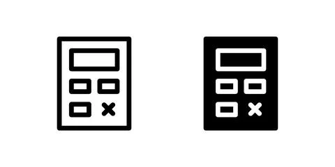 A minimalist vector icon set showcasing calculators, perfect for math, fina.. Illustrazione stock