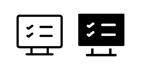 A minimalist vector icon set showcasing computer task symbols, perfect for .. 스톡 일러스트