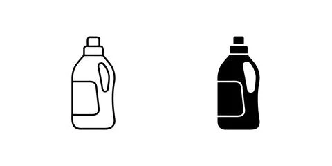 A minimalist vector icon set showcasing detergent bottles, perfect for clea.. Stock Illustration