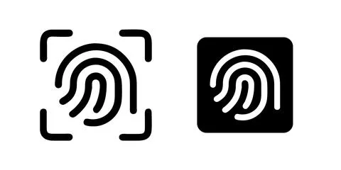 A minimalist vector icon set showcasing fingerprint symbols, perfect for se.. Stock Illustration