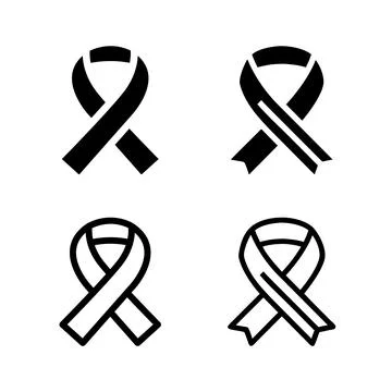 A minimalist vector icon set showcasing mental health ribbons, perfect for .. Stock Illustration
