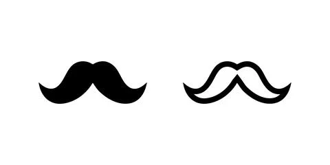 A minimalist vector icon set showcasing mustaches, perfect for style and gr.. Stock Illustration