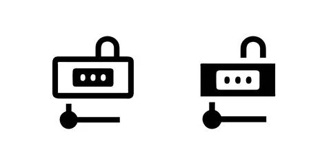 A minimalist vector icon set showcasing password manager symbols, perfect f.. Stock Illustration