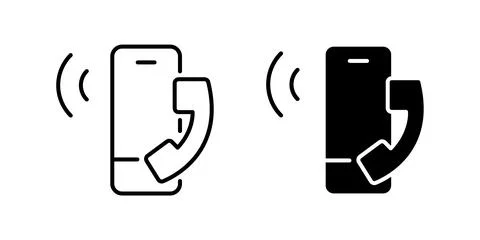 A minimalist vector icon set showcasing phone call symbols, perfect for com.. Stock Illustration