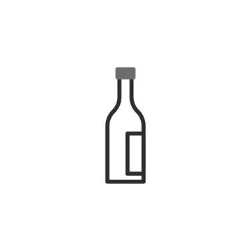 Minimalist vector illustration of a bottle with a label showcasing simplici.. Stock Illustration