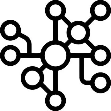 A Minimalist Vector Illustration of a Complex Network Structure Displaying .. 스톡 일러스트