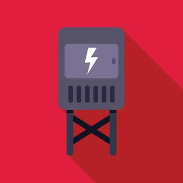 Minimalist vector illustration of an electrical transformer box supplying Illustrazione stock
