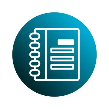 Minimalist vector illustration of a notepad with spiral binding against a b.. Illustrazione stock